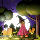 Noche tenebrosamente dulce. 3D, Character Design, and 3D Modeling project by Fiorella Porras Frutos - 01.13.2023