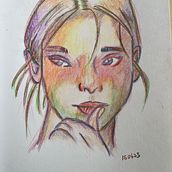 My project for course: Vibrant Portrait Drawing with Colored Pencils. Drawing, Portrait Drawing, Sketchbook, and Colored Pencil Drawing project by Joseph Lim - 06.15.2023