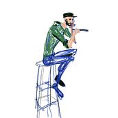 self portrait of an out-of-practice illustrator not knowing what to draw. Traditional illustration project by Cliff Clive - 06.15.2023