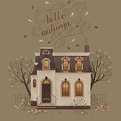 Seasons houses. Traditional illustration project by Юлия Кромская - 06.15.2023