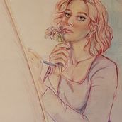 My project for course: Vibrant Portrait Drawing with Colored Pencils . Projekt z dziedziny  R, sunek, Portret, Sketchbook, R i sowanie kredkami użytkownika Sara Maher - 15.06.2023