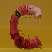 Mi proyecto del curso: Diseño 3D de letras originales con Blender. Un proyecto de 3D, Modelado 3D, Diseño 3D, Lettering digital y Lettering 3D de deividriveros09 - 15.06.2023
