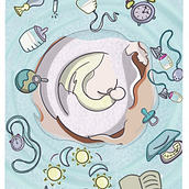 Mi proyecto del curso: Ilustración de metáforas visuales: Lactancia materna. Un progetto di Illustrazione tradizionale, Artigianato, Design editoriale, Belle arti, Collage, Papercraft, Creatività, Disegno, Stor, telling e Illustrazione editoriale di Monica Ojeda Salazar - 13.06.2023