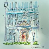 Cavendish Sq., London. Traditional illustration project by Terry Collins - 06.10.2023