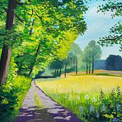Mein Abschlussprojekt für den Kurs: Landschaftsmalerei mit Gouache für Anfänger. Projekt z dziedziny  Sztuki piękne,  Malarstwo, Ilustracja naturalist, czna i Malowanie gwaszami użytkownika Kirsten - 17.06.2023