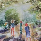 Mein Abschlussprojekt für den Kurs: Verträumte Aquarell-Landschaften: Halte Licht fest. Painting, and Watercolor Painting project by susachnee - 06.17.2023