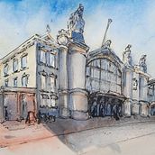 My project for course: Architectural Sketching with Watercolor and Ink - the train station of Tours. Sketching, Drawing, Watercolor Painting, Architectural Illustration, Sketchbook & Ink Illustration project by Albena Shkodrova - 06.18.2023