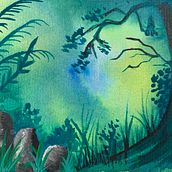 Fantasy Landscapes with Watercolour and Gouache. Traditional illustration project by Jessica Da Silva - 06.18.2023