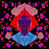Flower Girl. Ilustração tradicional, Colagem, Desenho, Ilustração digital, Pintura em aquarela, Desenho de retrato e Ilustração botânica projeto de Ryane Paiva - 19.06.2023