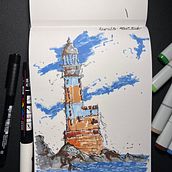 My project for course: Expressive Architectural Sketching with Colored Markers. Sketching, Drawing, Architectural Illustration, Sketchbook & Ink Illustration project by Praneeth Kanaka - 06.19.2023