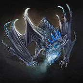 “Ice bat dragon”. Een project van Traditionele illustratie, Ontwerp van personages, Digitale illustratie, Digitale tekening y  Digitaal schilderij van ariannademart - 20.06.2023