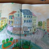 My project for course: Pictorial Sketchbook with Gouache. Traditional illustration, Sketching, Drawing, Architectural Illustration, Sketchbook, and Gouache Painting project by Jeda Leez - 06.21.2023
