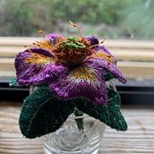 3D embroidered pansy. Embroider project by Diane Aoki - 06.23.2023