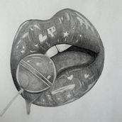 Candy mouth. Pencil Drawing, and Traditional illustration project by Letícia Carvalho - 06.23.2023