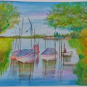 Mi proyecto del curso: Pintura en acuarela de paisajes marinos. Un proyecto de Pintura, Pintura a la acuarela e Ilustración naturalista				 de Viviana Cappa - 24.06.2023