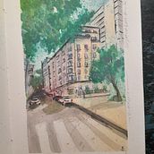 Meu projeto do curso: Desenho arquitetônico com aquarela e tinta. Esboçado, Desenho, Pintura em aquarela, Ilustração arquitetônica, Sketchbook e Ilustração com tinta projeto de Kdu tattoo - 25.06.2023