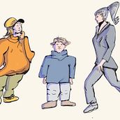 Mein Abschlussprojekt für den Kurs: Charakterdesign mit stilisierter Anatomie. Traditional illustration, Character Design, Drawing, and Figure Drawing project by Regina Störk - 06.26.2023