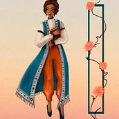 Meu projeto do curso: Ilustração de personagens estilizados: da referência ao desenho. Projekt z dziedziny Trad, c, jna ilustracja, Projektowanie postaci, Ilustracja c i frowa użytkownika Sarah Almeida - 27.06.2023