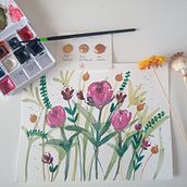Mi proyecto del curso: Creación de una composición floral con acuarela. Traditional illustration, Fine Arts, Painting, Watercolor Painting, Botanical Illustration, and Naturalistic Illustration project by Jor Sassera - 06.27.2023