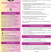 CV y trayectoria profesional . Scrierea conținutului, Cop, writing, Social Media, Marketing digital și Marketing de conținut de Graciela Olave Ramos - 06.28.2023