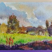 Color study: simple landscape Ein Projekt aus dem Bereich Bildende Künste, Malerei, Skizzenentwurf, Aquarellmalerei und Naturalistische Illustration von vomi1011 - 28.06.2023