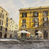 Mon projet du cours : Techniques modernes pour des ​paysages urbains à l'aquarelle. Painting, and Watercolor Painting project by mfranci - 06.29.2023