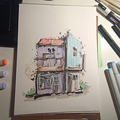 Mi proyecto del curso: Dibujo arquitectónico expresivo con marcadores de colores. Un projet de Esquisse , Dessin, Illustration architecturale, Carnet de croquis et Illustration à l'encre de Jorge Diaz - 29.06.2023