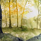 Mon projet du cours : Paysages oniriques à l'aquarelle : capturez la lumière. Painting, and Watercolor Painting project by Gabrielle Delpy - 06.30.2023