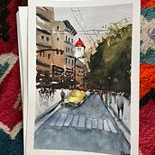 Il mio progetto del corso: Paesaggi urbani ad acquerello. Fine Arts, Watercolor Painting, and Architectural Illustration project by Alice Pagano - 07.01.2023
