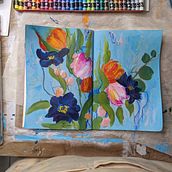 Expressive Floral Final Project. Fine Arts, Painting, Acr, lic Painting, and Botanical Illustration project by Jessica Kemp - 07.01.2023