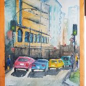 My project for course: Urban Landscapes in Watercolor. Fine Arts, Watercolor Painting, and Architectural Illustration project by Loes Reitsma - 07.02.2023