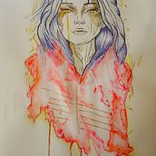 Mi proyecto del curso: Retrato experimental con tinta, alcohol y té. Un progetto di Belle arti, Pittura, Disegno e Illustrazione con inchiostro di Yolanda Villaverde - 02.07.2023
