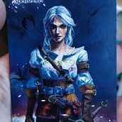 MtG alter - Ciri from The Witcher 3. Arts, Crafts, Traditional illustration, Acr, and lic Painting project by Naomi Busard - 07.02.2023