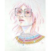 Colour pencil portrait . Traditional illustration project by Coralie - 07.02.2023