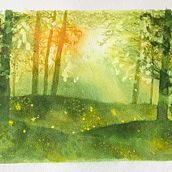 Mi proyecto del curso: Paisajes de ensueño con acuarela: plasma la luz. Painting, and Watercolor Painting project by Marcela Mora - 07.02.2023