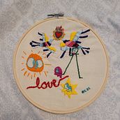 My project for course: Contemporary Embroidery With Traditional Mexican Needlework. Un projet de Artisanat, Broderie, Art textile , et Design textile de Nicole Cruz-Talkington - 02.07.2023