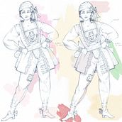 Una piratessa alla moda. Un progetto di Illustrazione tradizionale e Costume design di irene_tzitzak - 03.07.2023