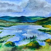My project for course: Natural Landscapes in Watercolor. Fine Arts, Painting, and Watercolor Painting project by Pernille Dysthe - 07.03.2023