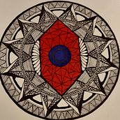 My project for course: The Art of Mandala Drawing: Create Geometric Patterns. Desenho e Ilustração com tinta projeto de Kameshwari - 04.07.2023
