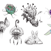 My project for course: Whimsical Sketchbook: Draw Imaginary Creatures from Nature. Un proyecto de Dibujo a lápiz, Dibujo, Pintura a la acuarela, Sketchbook e Ilustración naturalista				 de osmantetik - 04.07.2023