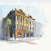 My project for course: Architectural Sketching with Watercolor and Ink. Sketching, Drawing, Watercolor Painting, Architectural Illustration, Sketchbook & Ink Illustration project by Michael Zuber - 07.04.2023