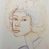 My project for course: Vibrant Portrait Drawing with Colored Pencils. Drawing, Portrait Drawing, Sketchbook, and Colored Pencil Drawing project by Brenda Linker - 07.04.2023