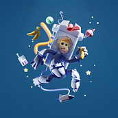 My project for course: 3D Character Creation in Blender. 3D, Character Design, 3D Modeling, 3D Character Design, and 3D Design project by Valeria - 07.05.2023