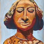 Meu projeto do curso: Pintura de retrato estilizado com guache. Ilustração tradicional, Pintura, e Pintura guache projeto de Irmgard Schanner - 05.07.2023