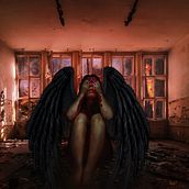 Anjo Negro. Photograph, Photograph, Post-production, Photo Retouching, and Photomontage project by Meg Lopes - 07.05.2023