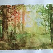 Mój projekt z kursu: “Oniryczne pejzaże akwarelą: maluj światłem”. Un proyecto de Pintura de Bożena Trocka-Dąbrowa - 06.07.2023