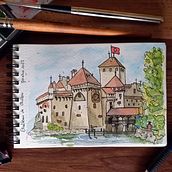 Meu projeto do curso: Caderno de viagem em aquarela. Traditional illustration, Watercolor Painting, Architectural Illustration, and Sketchbook project by rubysand13 - 07.06.2023
