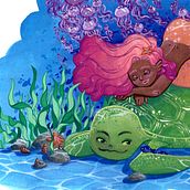 Meerjungfrau und Meerfreund. Un progetto di Illustrazione tradizionale, Belle arti, Pittura, Pittura ad acquerello, Illustrazione infantile e Pittura gouache di Yvonne Matern - 15.08.2021