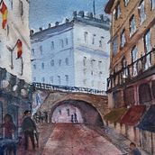 Il mio progetto del corso: Rappresentazione architettonica ad acquerello. Traditional illustration, Sketching, Drawing, Watercolor Painting, Architectural Illustration, and Sketchbook project by Edi - 07.07.2023