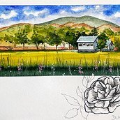 My project for course: Watercolor Travel Journal . Ilustrasi tradisional, Lukisan Cat Air, Ilustrasi Arsitektur, Dan Buku sketsa proyek oleh lauravillafani - 07.07.2023